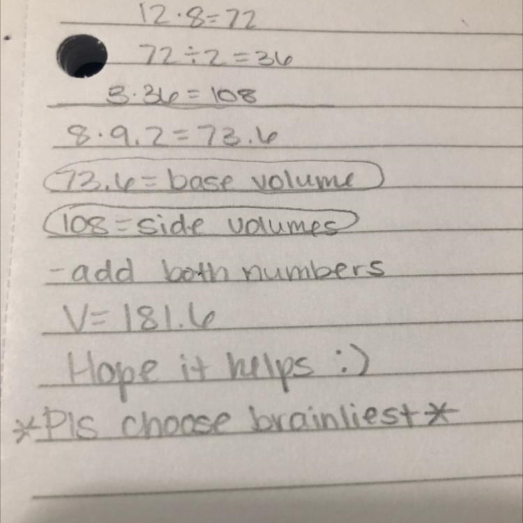 Find the volume of the figure. If necessary, round your answer to the nearest tenth-example-1