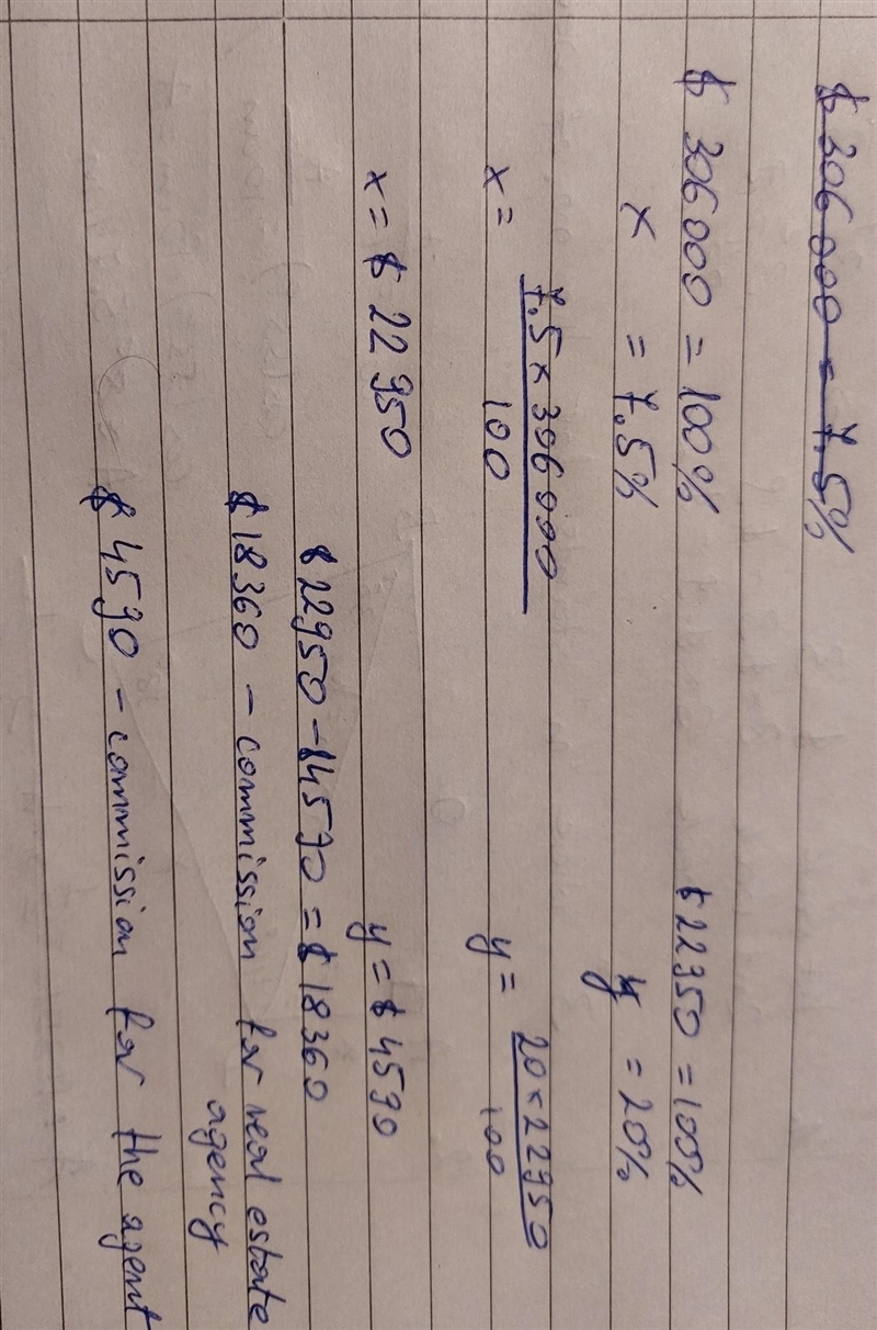 At a real estate agency, an agent sold a house for $306,000. The commission rate is-example-1