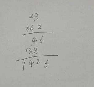 A. Complete the area model and the equation. 23 x 62 =-example-1