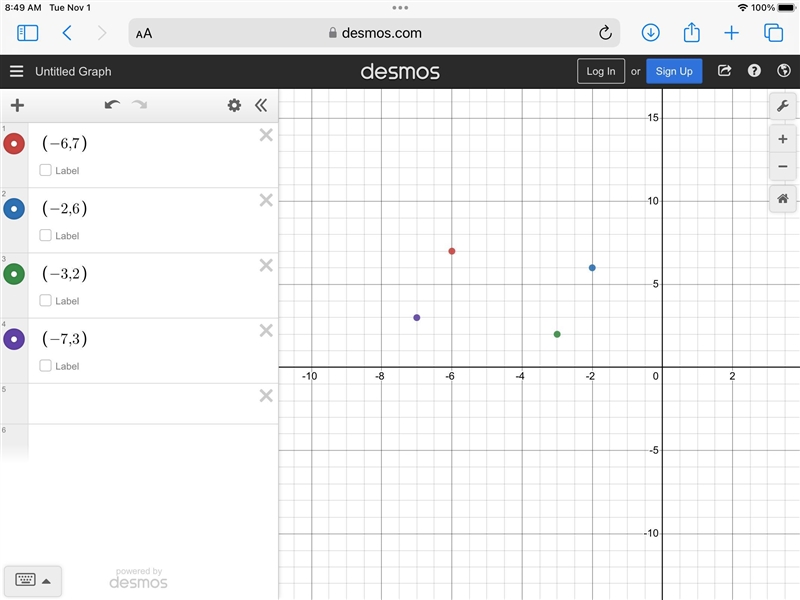 Square BCDE with vertices B(-6, 7), C(-2, 6), D(-3, 2), and E(-7, 3) in the y axis-example-1