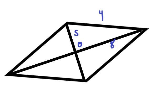 The lengths of the diagonals of a parallelogram are 10 feet and 16 feet. If one side-example-2