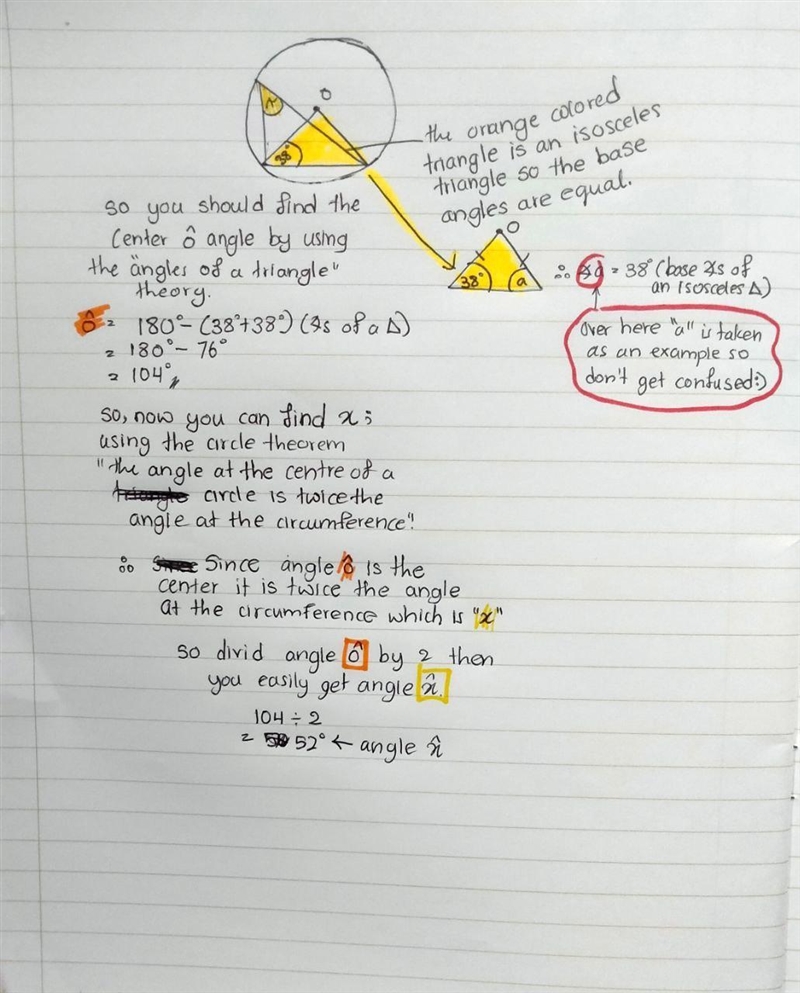 Find the angle x using circle theorem-example-1