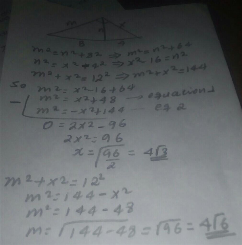 What is the measure of m? m = [?]√ Give your answer in simplest form.-example-1