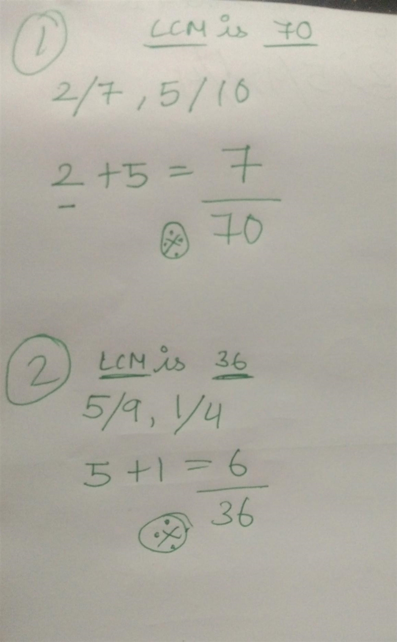 Could you please help me find a common denominator of these fractions 2/7, 5/10 and-example-1