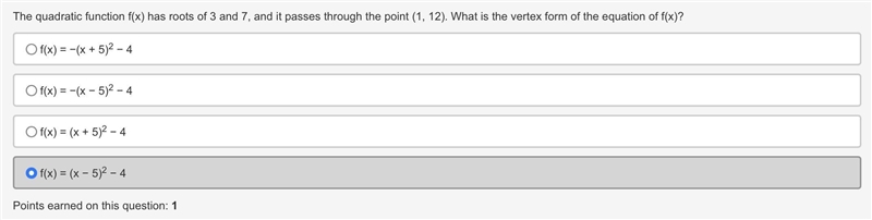 The quadratic function f(x) has roots of 3 and 7, and it passes through the point-example-1