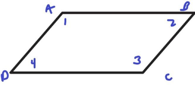 Given: Line segment A B is parallel to line segment D C and Measure of angle 2 equals-example-1