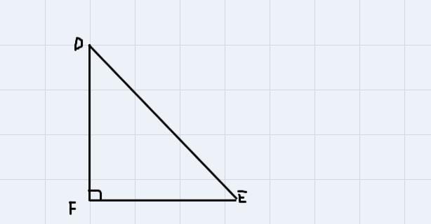 In ADEF, the measure of ZF=90°, ED = 65, FE = 56, and DF = 33. What is the valueof-example-1