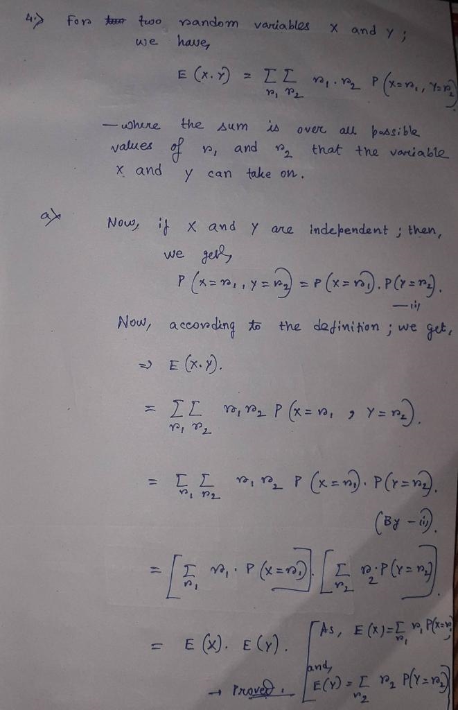 Expectation of Product of Random Variables Proof From the definition of the expected-example-3