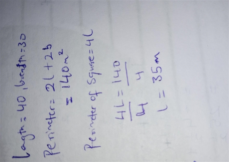 The length and the breadth of a rectangle are 40 m and 30 m respectively. If its perimeter-example-1