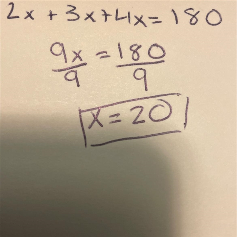 2x+3x+4x=180 what’s x-example-1