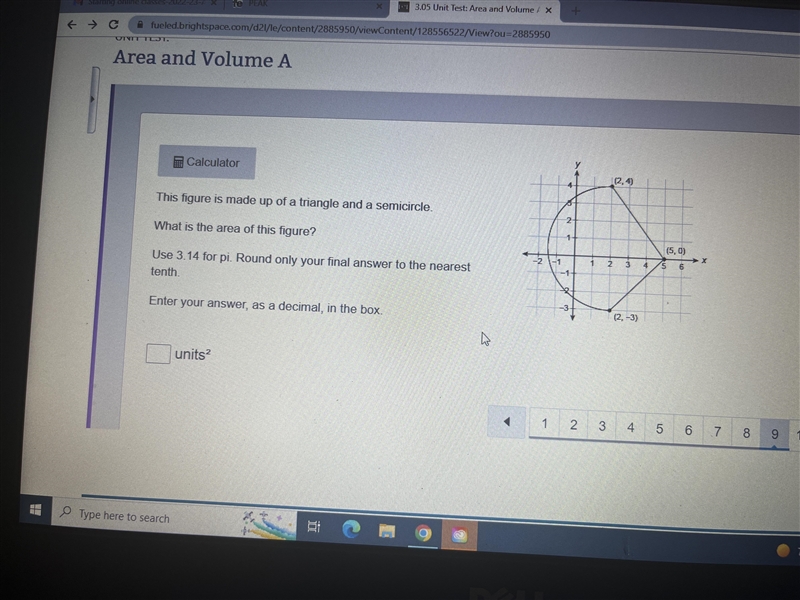 The figure is made up of a semi circle and triangle find the area of the figure use-example-1