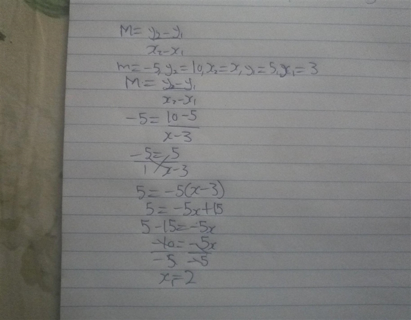 Mrs. Valdez is looking at a graph that shows a line drawn between two points with-example-1