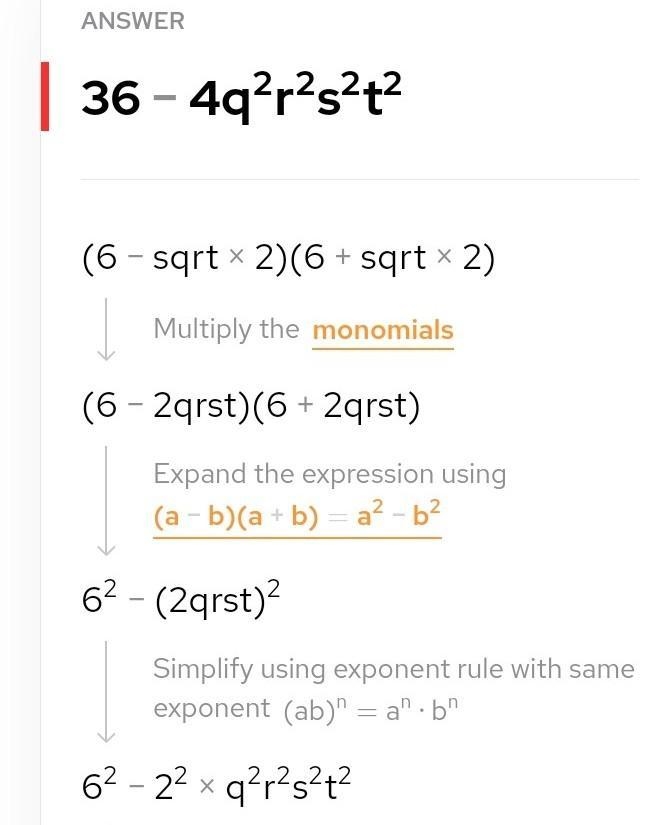 Show (6-sqrt2) (6+sqrt2) is rational-example-1