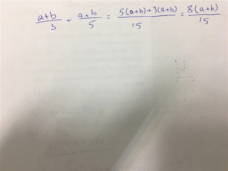 Find the sum of a third of (a+b) and a fifth of (a+b)-example-1