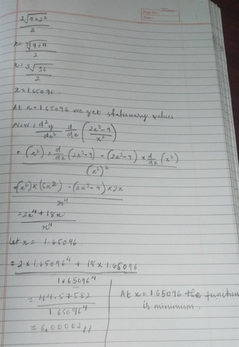 Find the minimum value of \[\frac{x^2 + 9}{x}\]for $x > 0.$ I tried this but I-example-2