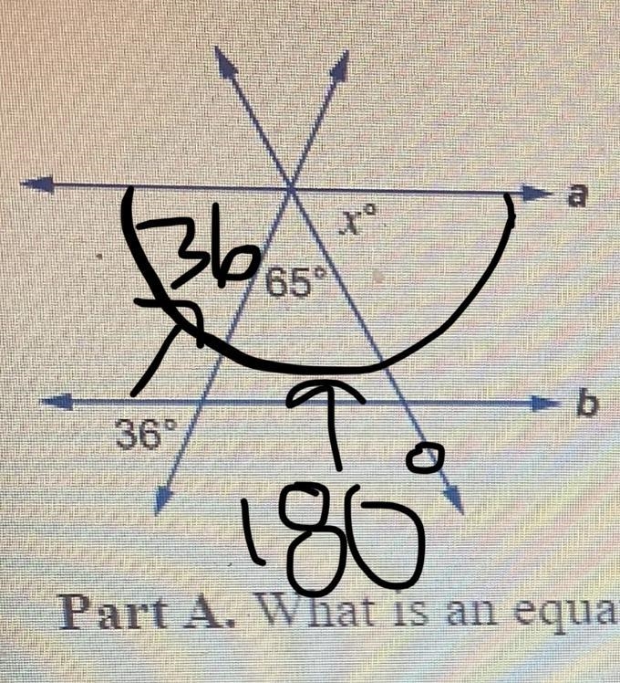 Part A what is the equation that can be used to solve for x Part b what is the value-example-1