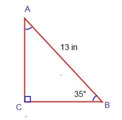 In the problem, angle c is a right angle. Solve the triangle rounding answers to the-example-1