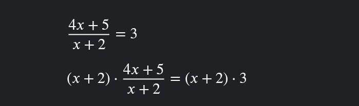 (4x + 5)/(x + 2) = 3 answer is 1 need to solve it​-example-1