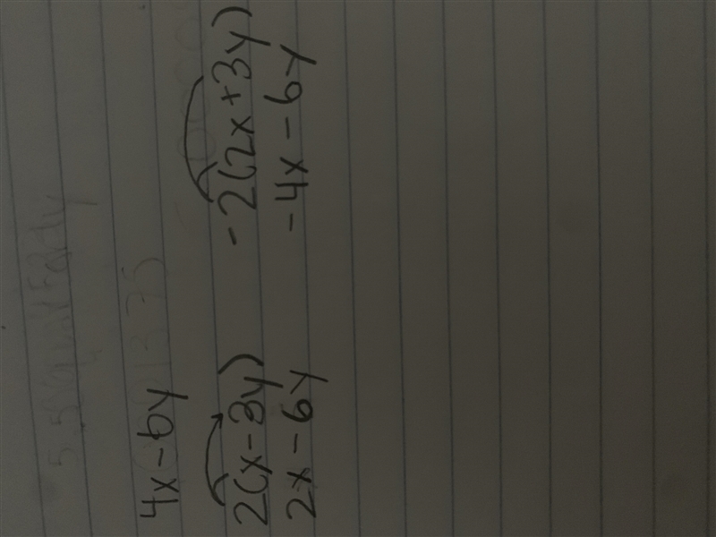 Which is equivalent to 4x - 6y? 2(x - 3y) or -2(-2x + 3y)-example-1