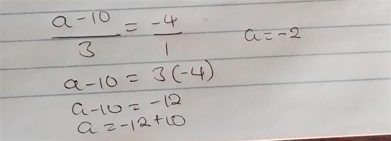 Two step equation a - 10/3 = -4-example-1