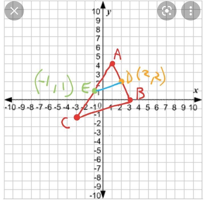 A, B and C are the vertices of a triangle. A has coordinates (1,4) B has coordinates-example-1