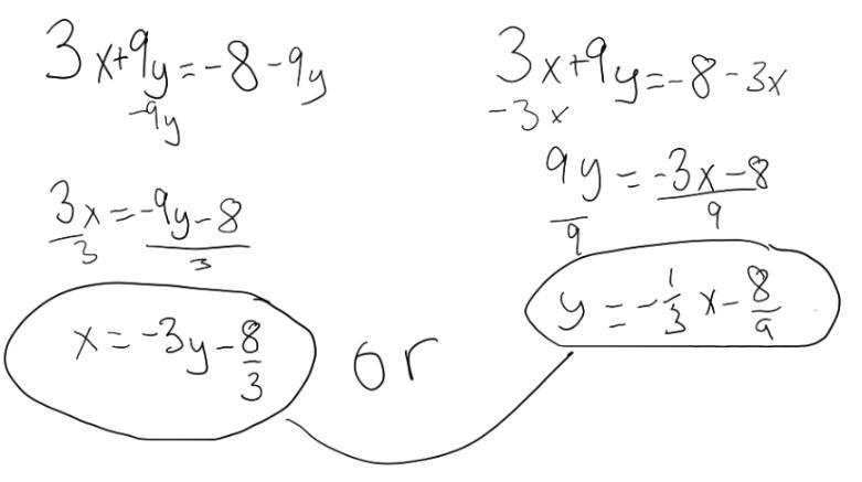 What is another way to write 3x+9y=-8 to get exactly one solution-example-1