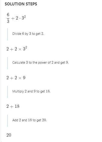 What is the value of StartFraction 6 Over x EndFraction + 2x2, when x = 3?-example-1