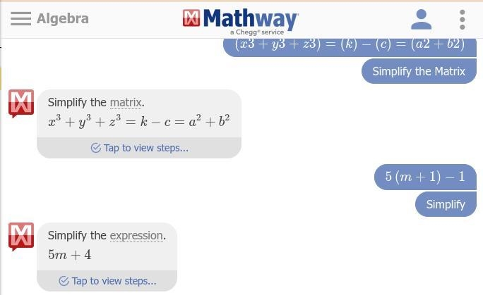 Simplify the following expression 5(m+1)-1-example-1