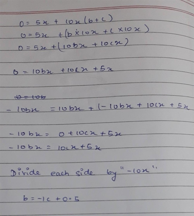 Factorise 5x+10x(b+c)-example-1