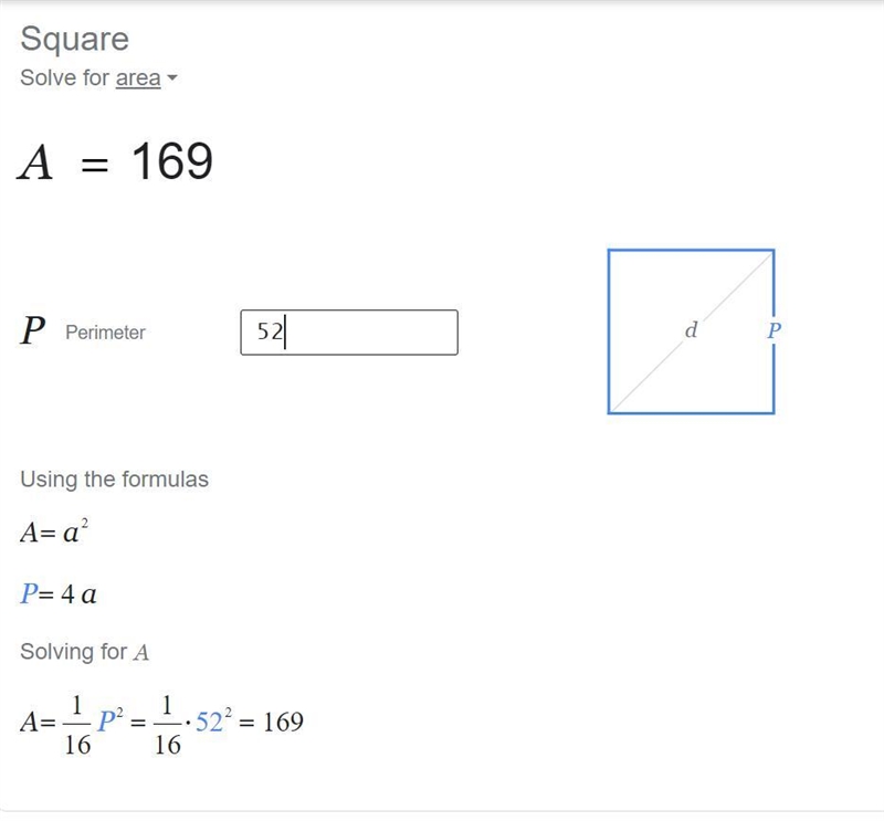 Calculate the area of the square!-example-1