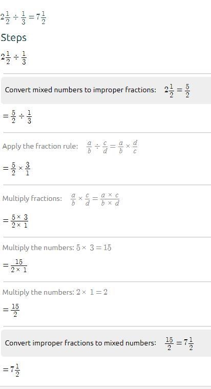 What is 2 1/2 divided 1/3 A 3 1/2 B 7 1/2 C 7 1/6 D 2/15-example-1