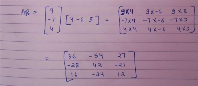 given the following matrices, if possible, determine AB. identify the dimensions of-example-1