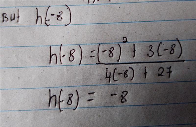 H(x) = x² + 3x 4x + 27 Find h(-8)-example-1