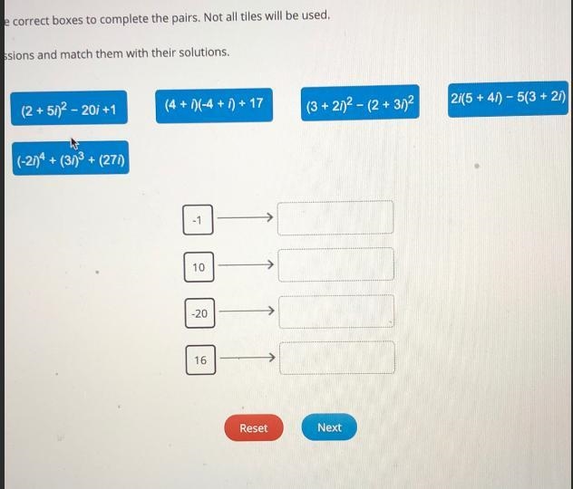 Drag the tiles to the correct boxes to complete the pairs. Not all tiles will be used-example-1