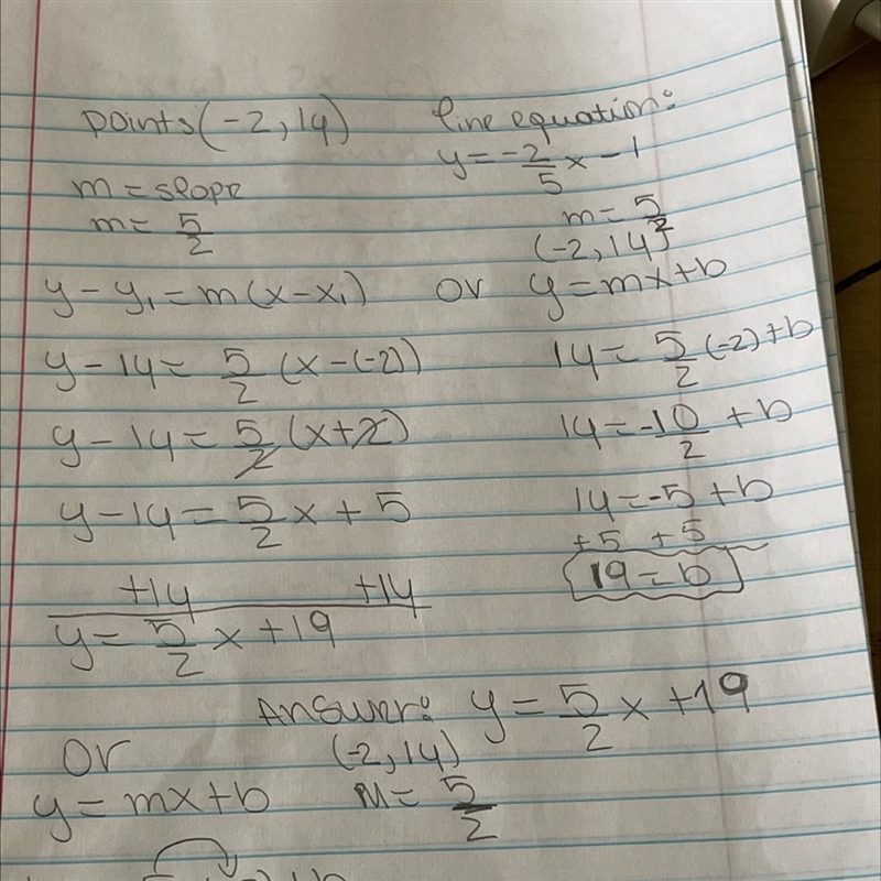 what is the equation of the line that passes through the point (-2, 14) and is perpendicular-example-1