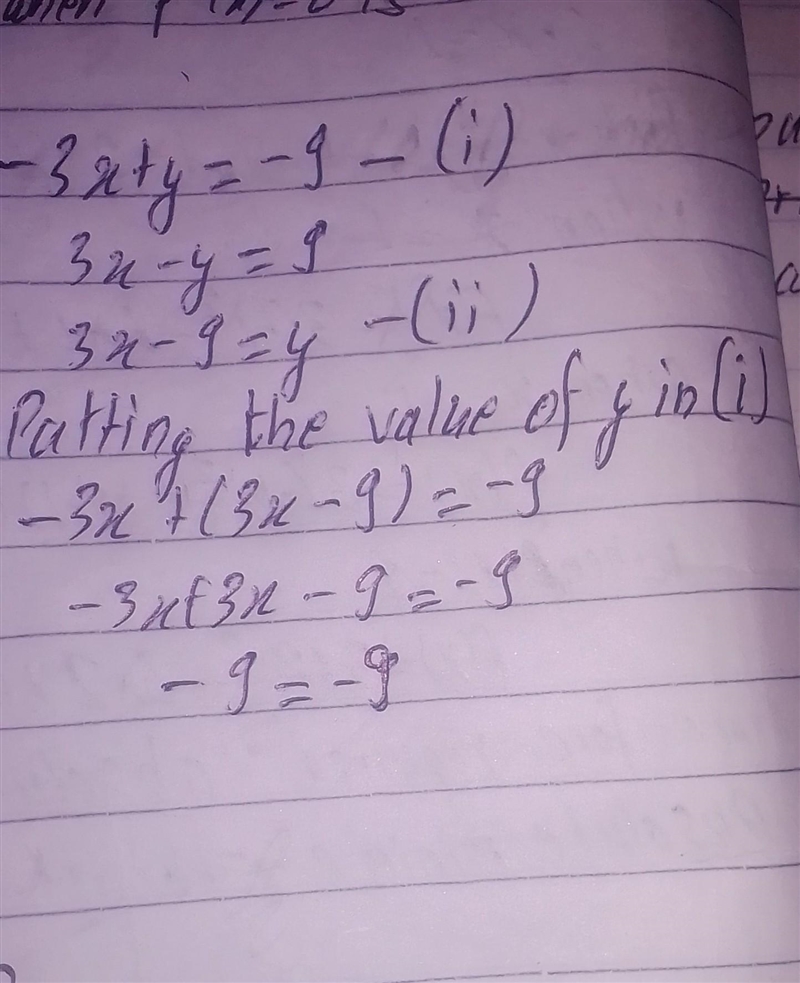 -3x+y=-9 3x-y=9 x=? y=? please help-example-1