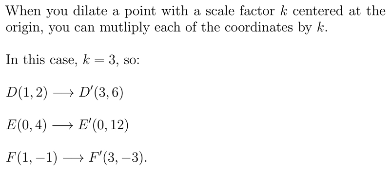 Triangle has vertices D(1, 2), E(0, 4), and F(1, –1). Find the coordinates of the-example-1