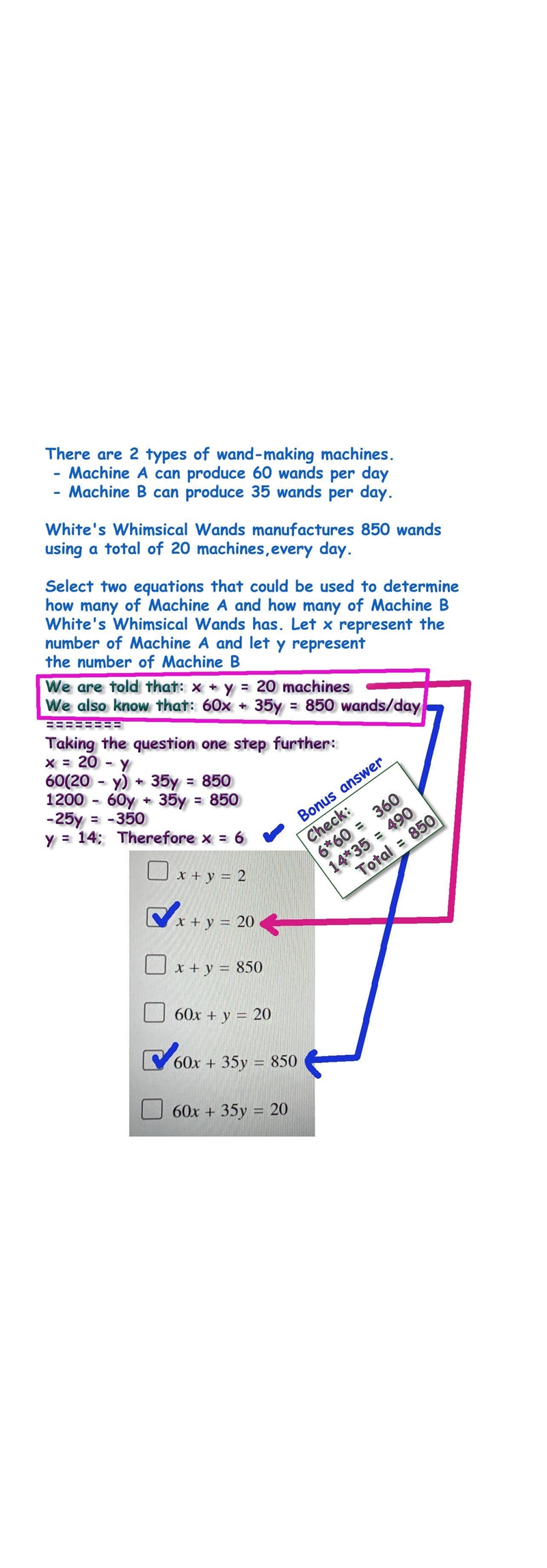 At White's Whimsical Wands, there are 2 types of wand-making machines. Machine A can-example-1