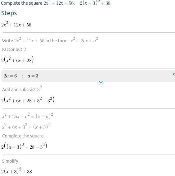 Completing the square 2x^2 + 12x + 56 = 0-example-1