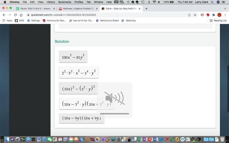 Factor 100x^(2) - 81y^(2) With steps-example-1