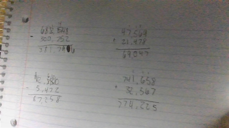 682,548-300,752= 92,730-5,472= 47,569+21,478= 741,658+32,567=-example-1