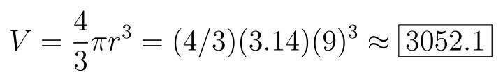 Question The following sphere has a diameter of 18 cm.-example-1