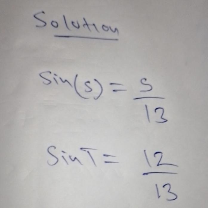 Determine sin(S) and sin(T).-example-1