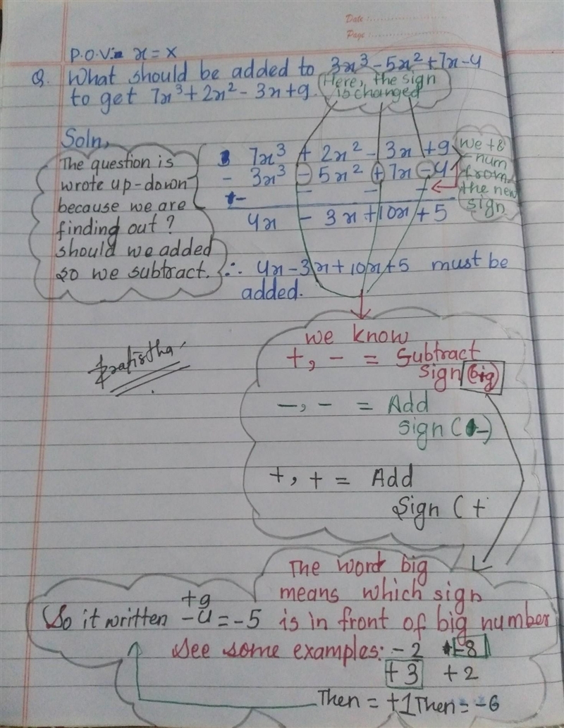 What should be added to 3x³-5x²+7x-4 to get 7x³+2x²-3x+9​-example-1