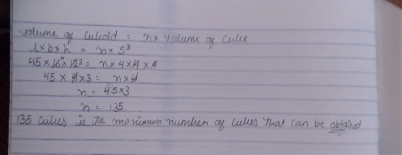 A cuboid with dimensions 45 cm by 16 cm by 12 cm is cut to form smaller cubes of length-example-1