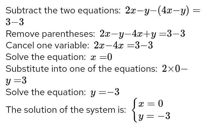 2x-y=3 4x-y=3 How many system of equations do they have-example-1