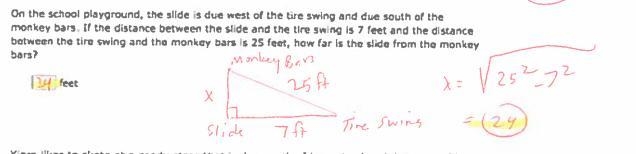 PLEASE ANSWER ASAP On the school playground, the slide is due west of the tire swing-example-1