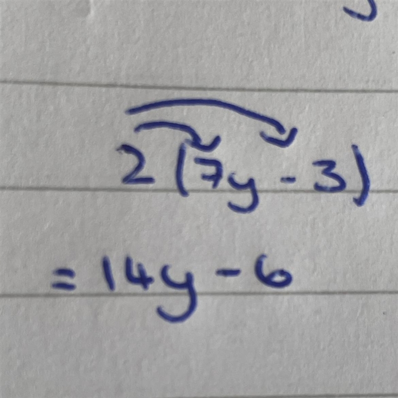 James has factorised an expression correctly. His answer is 2(7y - 3). What was the-example-1