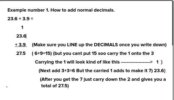 How do you add decimals? I need 2 Examples (not from the internet)-example-1