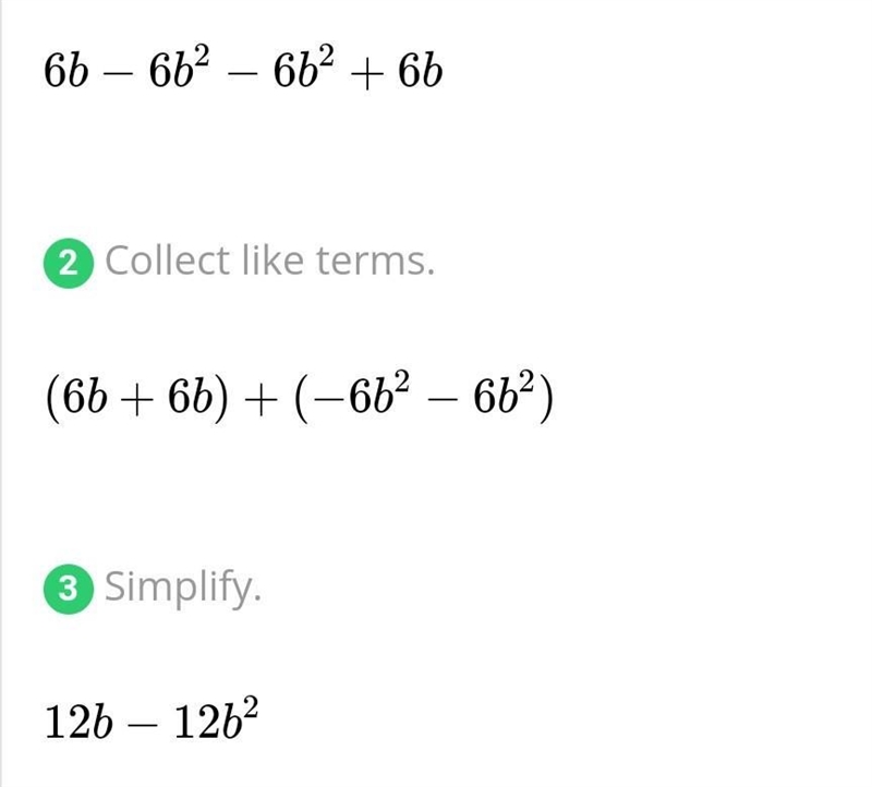 Please solve and show work! (6b - 6b²) - (6b² - 8b)-example-1